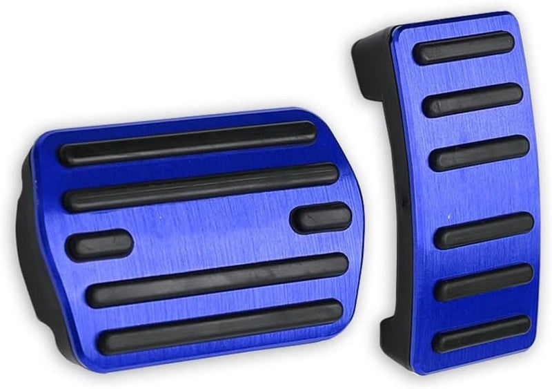 LEXLEY 2PCS Anti-Slip Aluminum Brake Gas Pedal Pads,Auto No Drilling Accelerator Pedal Covers Only for Ford 2022 2023 2024 2025 2026 Maverick-Blue - Image 1